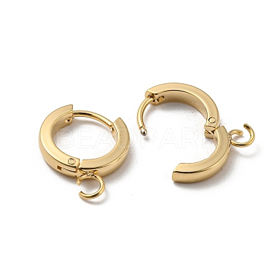 201 Stainless Steel Huggie Hoop Earrings Findings STAS-A167-01J-G-1