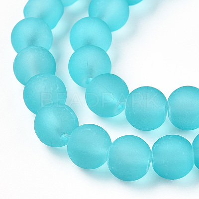 Baking Paint Transparent Glass Bead Strands X-GLAA-S031-6mm-18-1