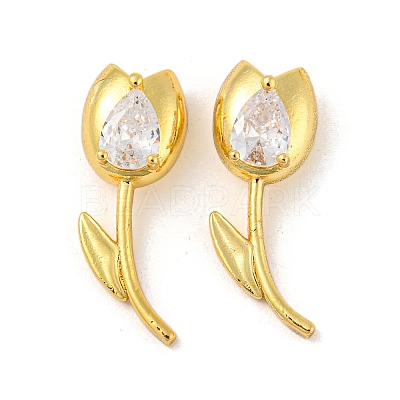 Golden Rack Plating Brass Micro Pave Cubic Zirconia Pendants KK-R153-13B-G-1