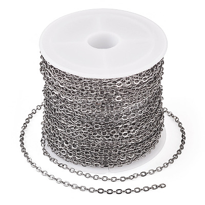 Brass Coated Iron Flat Cable Chains CH-TAC0007-02B-1