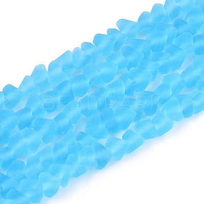 Frosted Transparent Glass Beads Strands GLAA-N016-4mm-06-1