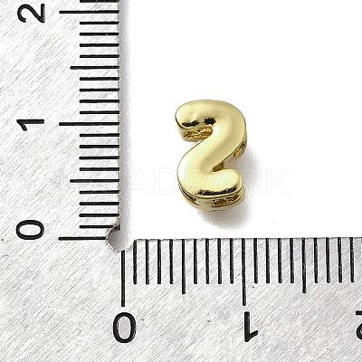 Brass Micro Pave Cubic Zirconia Letter Multi-Strand Links KK-D295-32G-19-1