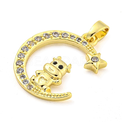 Brass Micro Pave Clear Cubic Zirconia Pendants FIND-Z044-03C-1