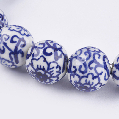 Handmade Blue and White Porcelain Beads PORC-G002-13-1