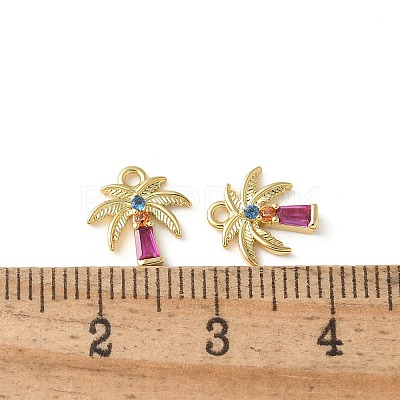Brass Micro Pave Cubic Zirconia Pendants KK-P290-58G-1