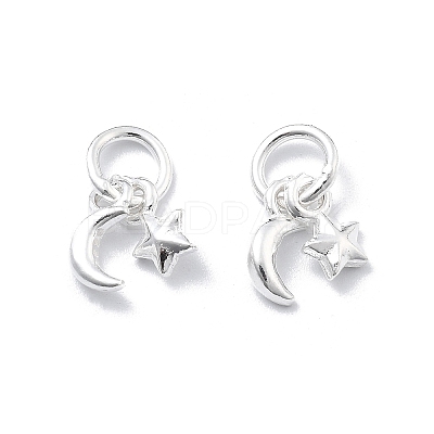 Fine Silver Moon Star Charms X-STER-D302-02S-1