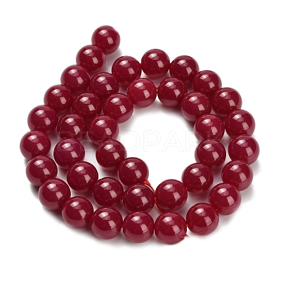 Lab Grown Red Corundum Beads Strands G-L634-B03-10mm-1