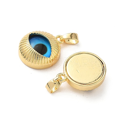 Brass Glass Pendants KK-P334-05G-1