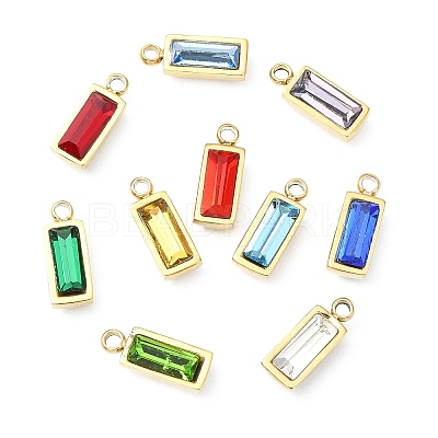 12Pcs 12 Colors Real 14K Gold Plated 304 Stainless Steel Charms STAS-CJ0002-57-1