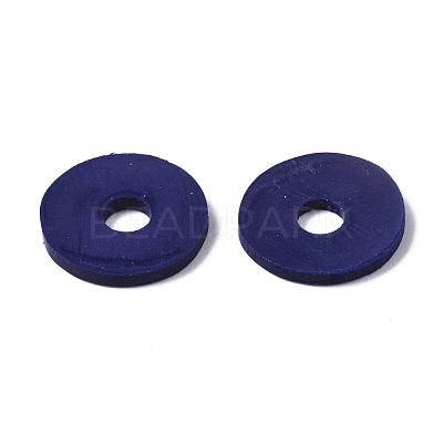 Flat Round Handmade Polymer Clay Beads CLAY-R067-12mm-35-1