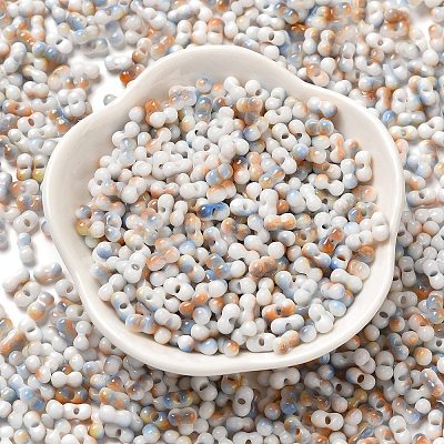 Two Tone Baking Paint Glass Seed Beads SEED-F005-01A-07-1