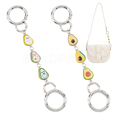 Avocado Alloy Enamel Link Purse Strap Extenders AJEW-AB00070-02-1
