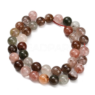 Natural Multi-Color Rutilated Quartz Beads Strands G-G300-A03-10mm-1