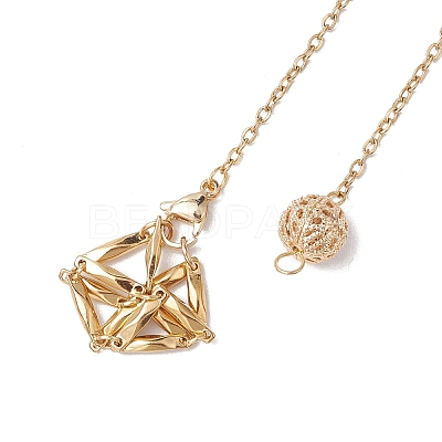 Stainless Steel Braided Chain Macrame Pouch Empty Stone Holder Dowsing Pendulums PALLOY-JF02737-1