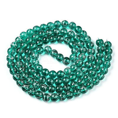 Drawbench Transparent Glass Round Beads Strands X-GLAD-Q012-8mm-12-1