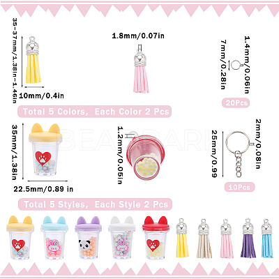 DIY Milk Tea Cup Keychain Making Kit DIY-SC0022-67-1