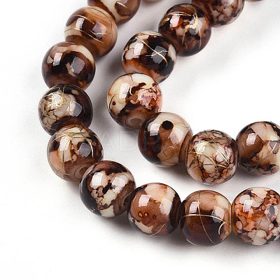 Baking Paint Glass Beads Strands DGLA-N003-8mm-B06-1