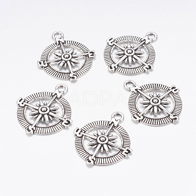 Tibetan Style Alloy Compass Pendants LS-TIBEP-S272-AS-FF-1