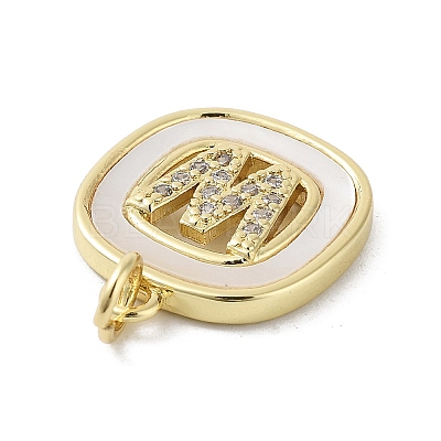 Rack Plating Brass Micro Pave Clear Cubic Zirconia Pendants KK-E102-33G-W-1