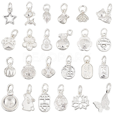24Pcs 24 Styles Brass Charms FIND-PH0020-24-1