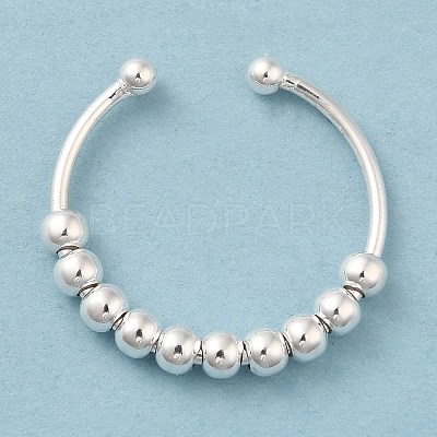 925 Sterling Silver Open Cuff Rings RJEW-P091-01C-S-1