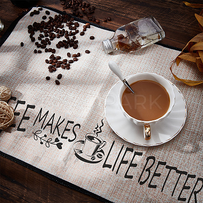 Coffee Theme Cotton and Linen Cup Mats AJEW-WH0201-013-1