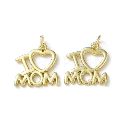 Mother's Day Rack Plating Brass Charms KK-P245-05G-1