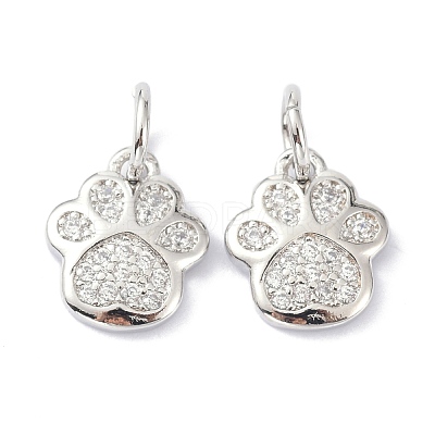 Brass Micro Pave Cubic Zirconia Charms ZIRC-C022-22P-1
