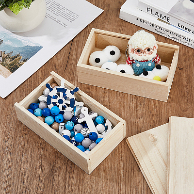 Rectangle Unfinished Wood Gift Storage Box CON-WH0094-38A-1