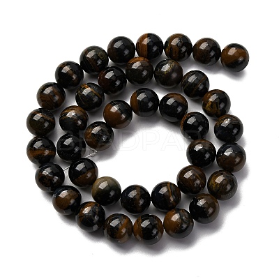 Dyed Natural Blue Tiger Iron Beads Strands G-G286-A02-10mm-1