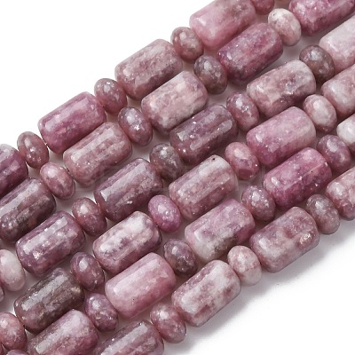 Natural Lepidolite/Purple Mica Stone Beads Strands G-H343-B01-01-1