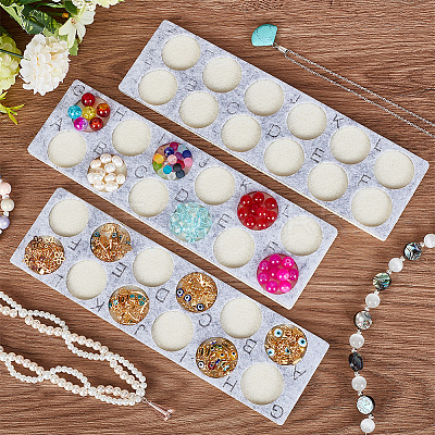 12-Hole Felt Bead Design Boards TOOL-WH0127-38B-1
