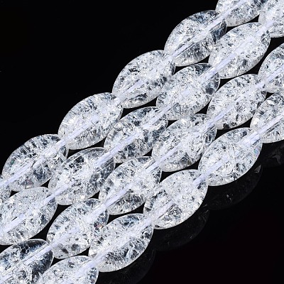 Transparent Crackle Glass Beads Strands X-GLAA-S192-B-010A-1