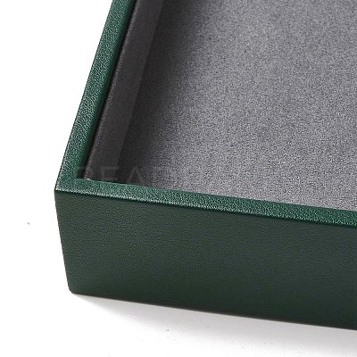 Rectangle PU Leather Jewelry Trays with Gray Velvet Inside VBOX-C003-02-1