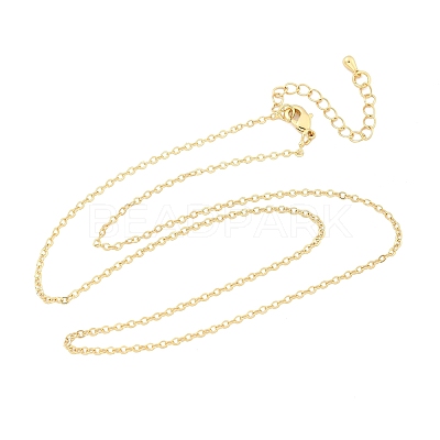 Brass Cable Chain Necklaces NJEW-K123-05G-1
