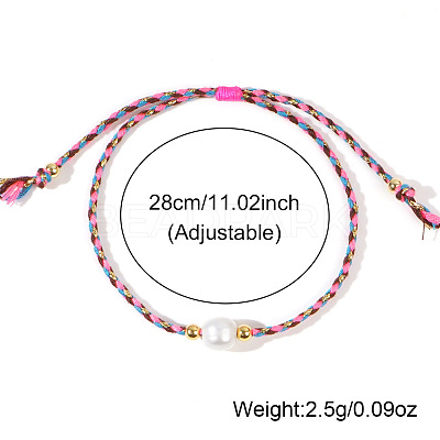 Natural Freshwater Pearl Bead Braided Bead Bracelets JH8725-1-1