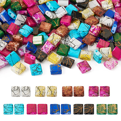 180Pcs 9 Colors 2-Hole Drawbench Glass Seed Beads SEED-TA0001-06-1