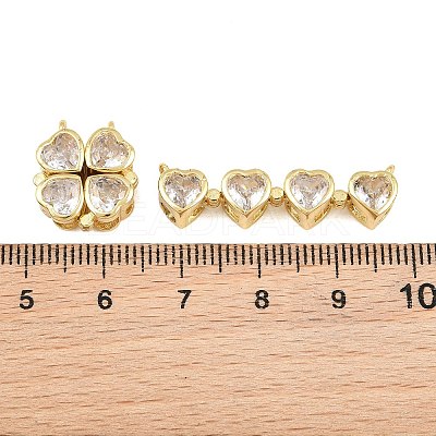 Brass Pave Clear Cubic Zirconia Connector Charms Magnet Links CU-CBA48B8-02G-1