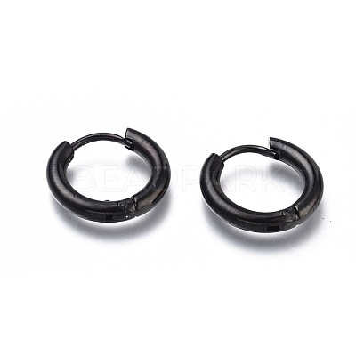 304 Stainless Steel Huggie Hoop Earrings EJEW-O087-06F-1