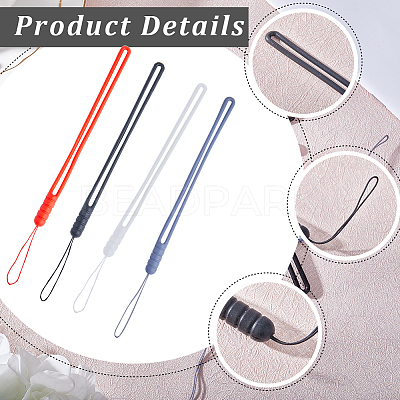 24Pcs 4 Colors Silicone Wrist Strap Hand Lanyard AJEW-GF0007-57-1