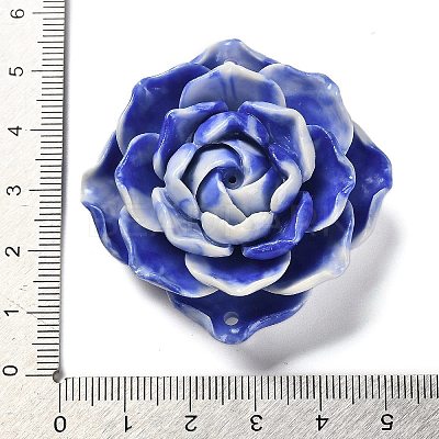 Synthetic Shell Dyed Carved Flower Connector Charms SHEL-D081-01C-1