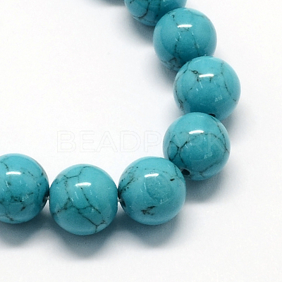 Dyed Synthetic Turquoise Gemstone Bead Strands TURQ-R032-6mm-XSS09-1