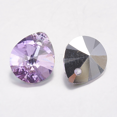 Faceted K9 Glass Rhinestone Charms X-RGLA-F053-E-001VL-1