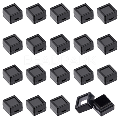 Acrylic Square Loose Diamond Box with Visible Window CON-WH0088-76A-02-1