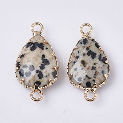Natural Dalmatian Jasper Links connectors G-S359-035A-1