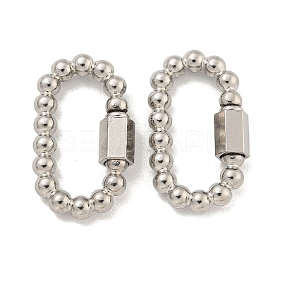 Non-Tarnish 304 Stainless Steel Screw Carabiner Lock Charms STAS-C092-07P-1