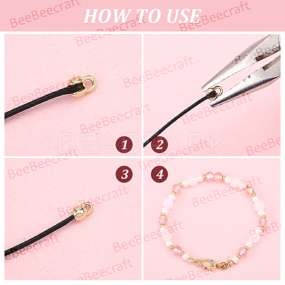 28Pcs Brass Crimp Beads FIND-BBC0005-08G-1