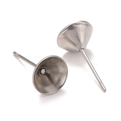Non-Tarnish 304 Stainless Steel Post Stud Earring Settings STAS-L238-082F-P-1