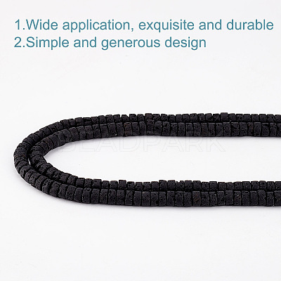 2 Strands Natural Lava Rock Beads Strands G-GO0001-53-1