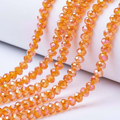 Electroplate Glass Beads Strands X-EGLA-A034-T8mm-B16-1
